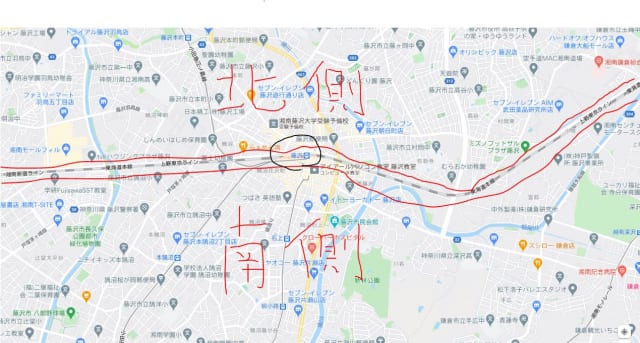 藤沢駅の南側と北側