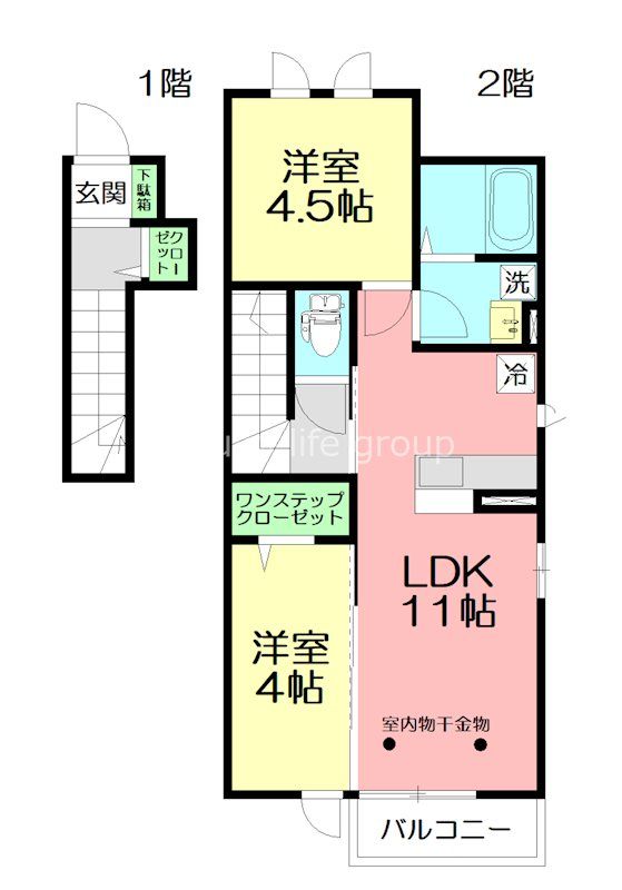 ヴィルヌーヴ　B棟 間取り